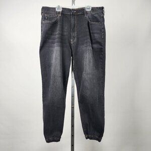 KANCAN Black Cotton Denim Jogger Pants Size 32